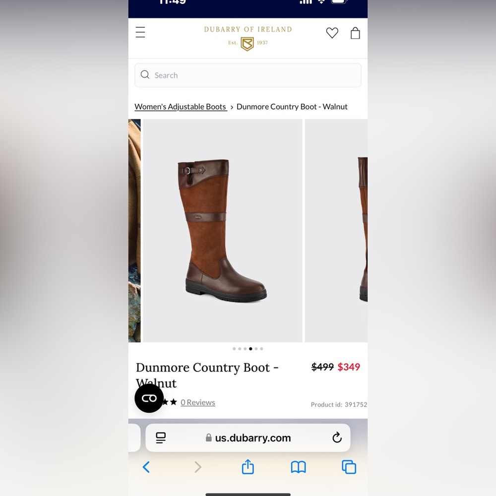 Dubarry of Ireland Dunmore boots size 36